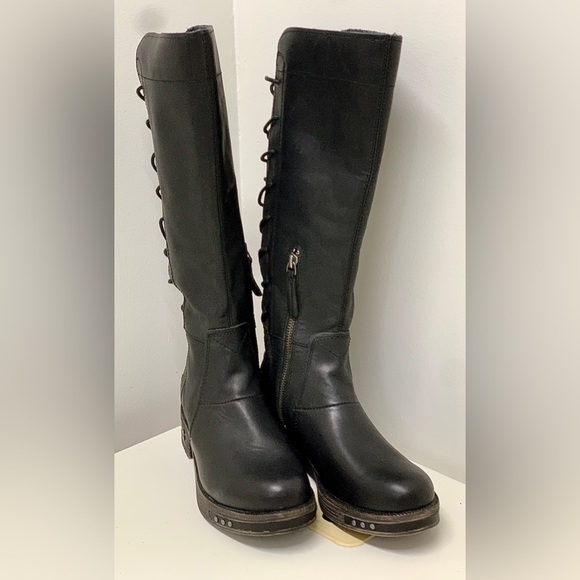 Women’s 7 Caterpillar NESS Black Heliotrope Side Zip Rear Lace Engineer Boots - Picture 6 of 16